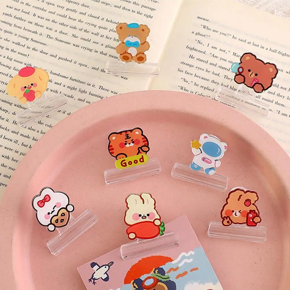 

Kawaii Acrylic Cartoon Paper Clip Decorative Bookmark Binder Clips Memo Clip School Office Stationery Cute Stationary Supplies
