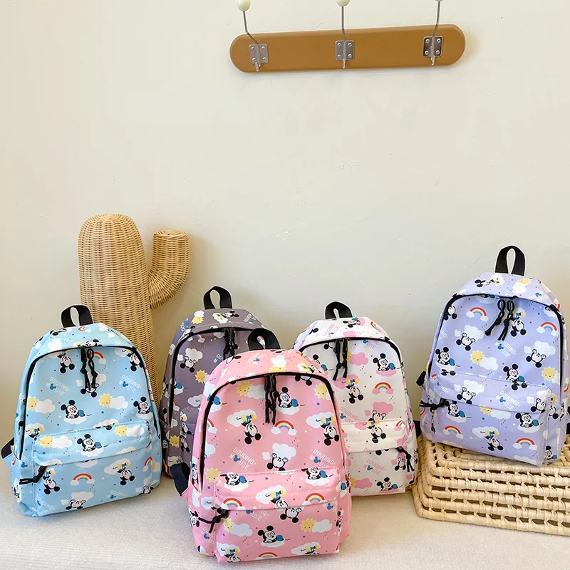 Autumn Winter 2022 New Children's Bag Cartoon Mickey Mouse Fashion Oxford Cloth Backpack Boys and Girls Kindergarten Backpack