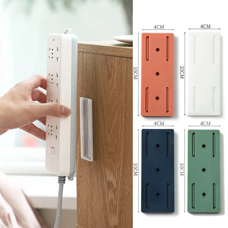

Self-Adhesive Desktop Socket Fixer Cable Power Strip Hold Wire Holder Wall-Mounted Socket Holder Home Cable Wire Organizer Racks