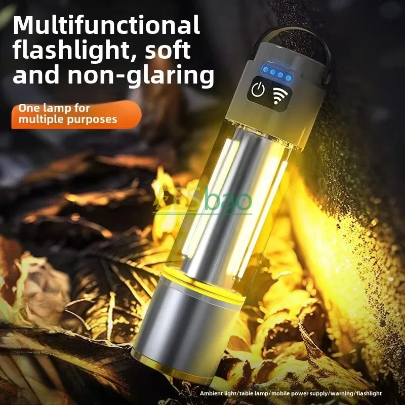 Портативный фонарик для кемпинга перезаряжаемый через USB телескопический зум