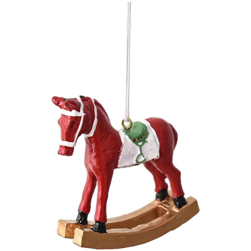 DIY украшение в виде лошади-качалки из смолы для подвешивания елки, рождественская тема, праздничное украшение в европейском стиле из материала