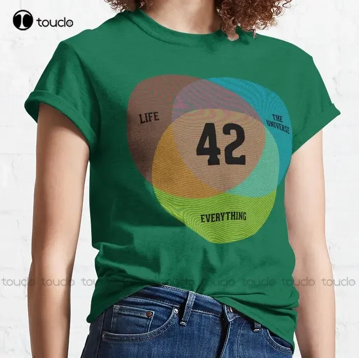 Фото Venn Diagram : Life The Universe & Everything 42 Forty Two Forty Two Life T-Shirt Funny Art Streetwear Cartoon Tee Custom Gift №3