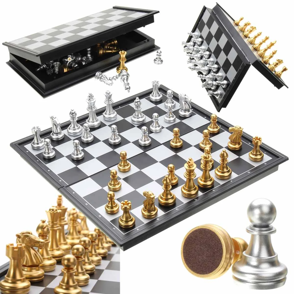 

3 in1 Chess Set Board Game for Kids Adults with Magnetic Chess Pieces Travel Chess Folding Chess Board Sets Educational Kids Toy