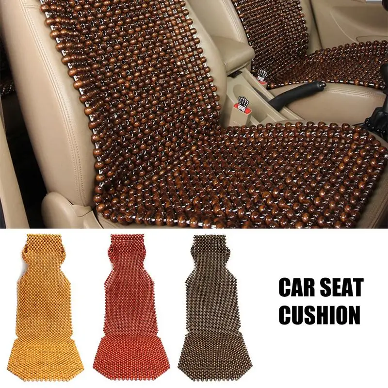 

Practical Car Wooden Bead Cushion Summer Cool Car Hollow Breathable Cushion Single Piece Wooden Bead Air Net Cushion