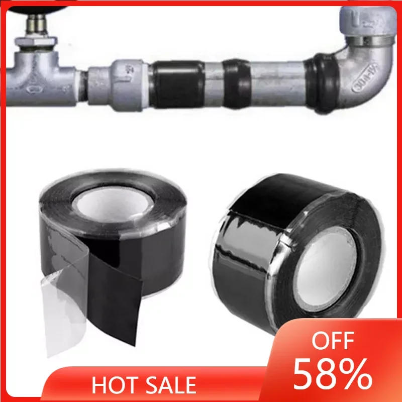 

Waterproof Performance Repair Tape Self-adhesive Strong Black Rubber Silicone Bonding Tape Self Fusing Wire Tape