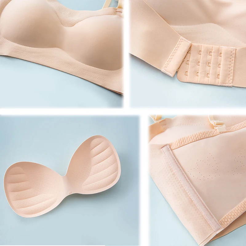 2pcs/set No Trace Strapless Women Underwear  Thin Section Gather Special Non-slip Can't Fall Tube Top No Steel Ring Sexy Bra