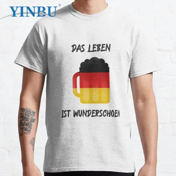 

Flag of Germany Das Leben ist wunderschoen print t shirts High quality Graphic Tee