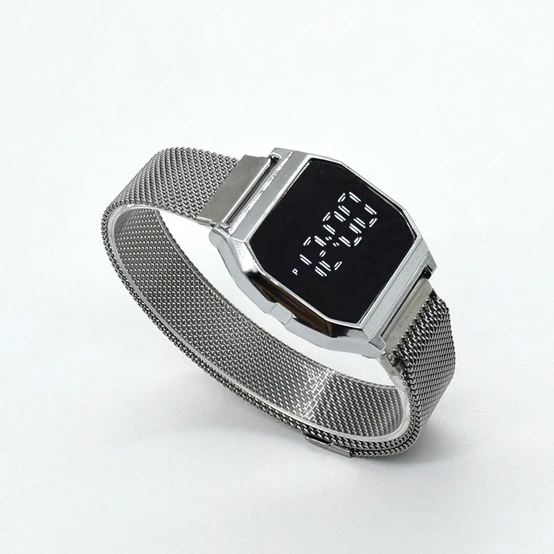 Led Watch magnetic iron stone touch screen square fashion new electronic watch For Women and Men Couple Watches Fashion watch