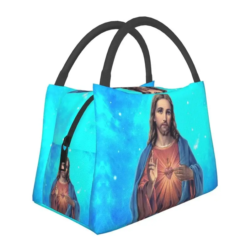 

Sacred Heart Of Jesus Insulated Lunch Bag for Outdoor Picnic Jesus Christ Resuable Thermal Cooler Lunch Box Women