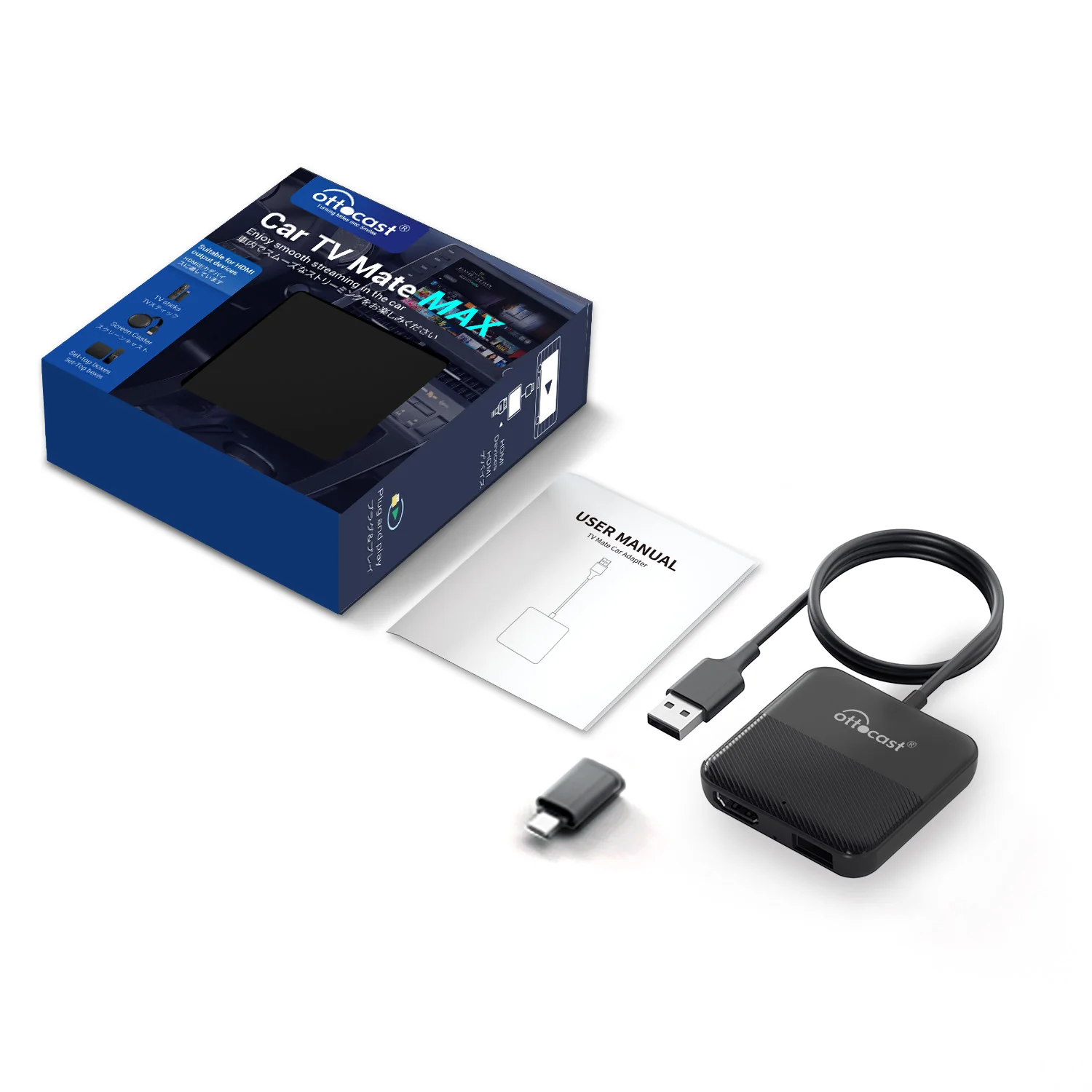 

OTTOCAST автомобильный ТВ Mate проводной к беспроводному адаптеру CarPlay Android Auto HDMI мультимедийный видеоконвертер для Fire TV Sticks Game Box