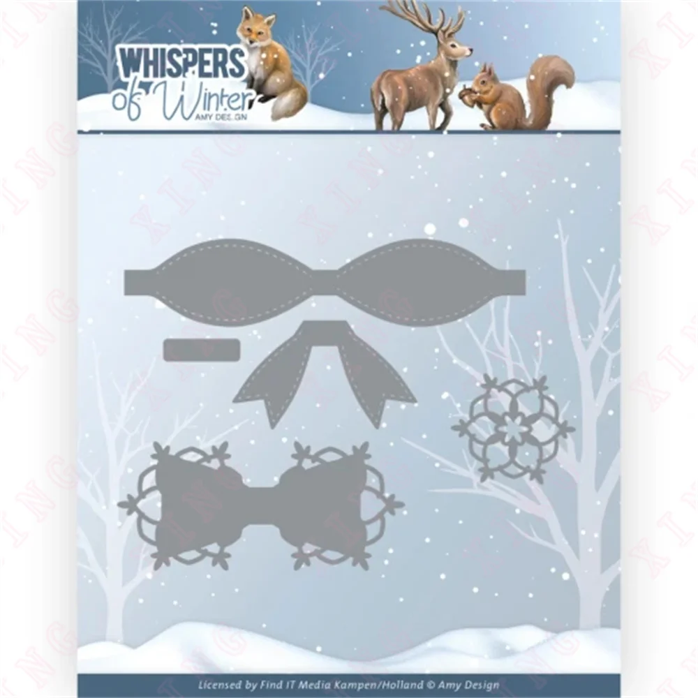 

2022 Christmas Arrival New Metal Cutting Dies Diy Handmade Craft Winter Bows Molds Scrapbook Album Decoration Embossing Template