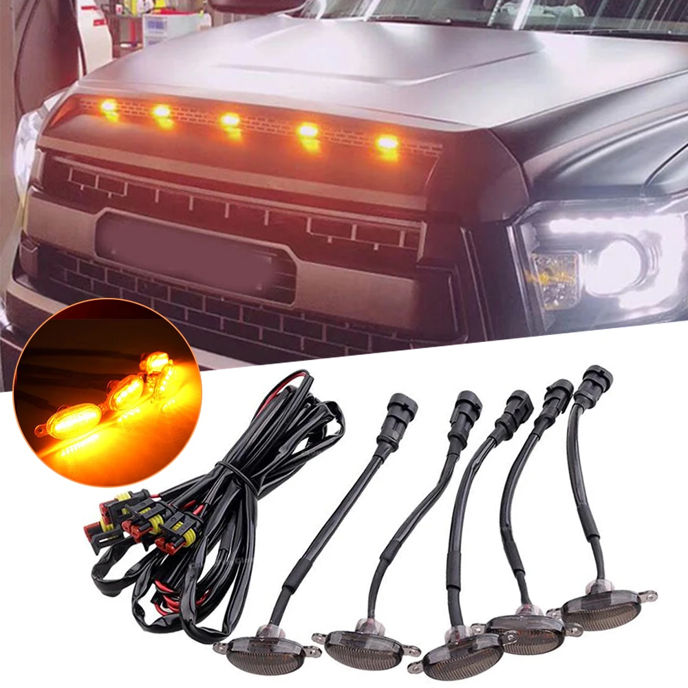 

5 шт., светодиодные лампы для переднего бампера Toyota Tundra 2008-2020