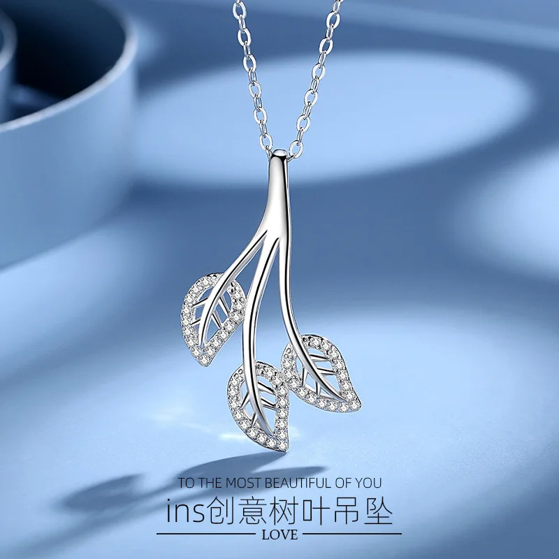 

Ожерелье из стерлингового серебра S925 пробы, японский и корейский Простой Длинный кулон, рождественский подарок, Серебряный Официальный маг...