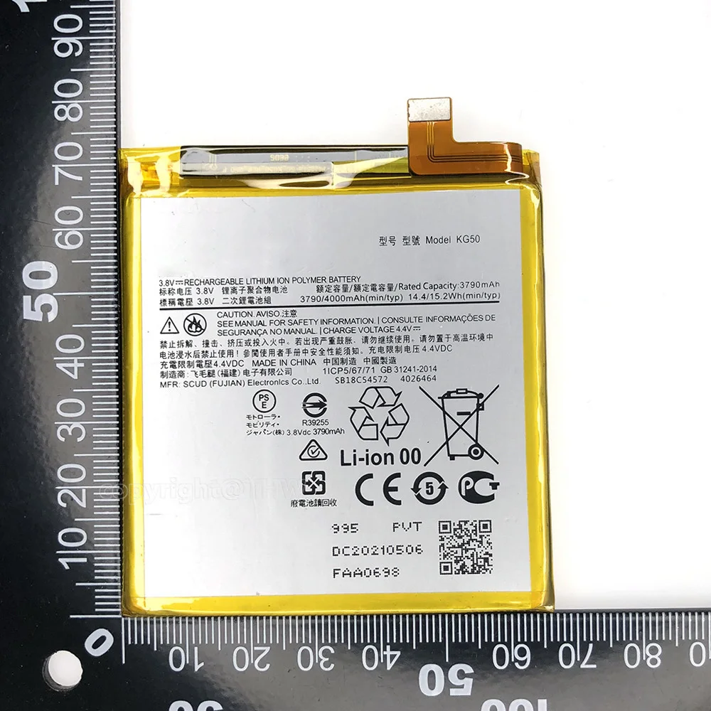 Оригинальный 100% оригинальный аккумулятор высокого качества KG50 для Motorola Moto One Hyper