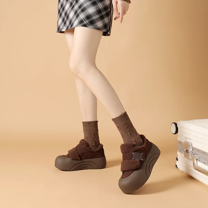 Толстая подошва с круглой головкой все на липучке бархатные утолщенные новинка