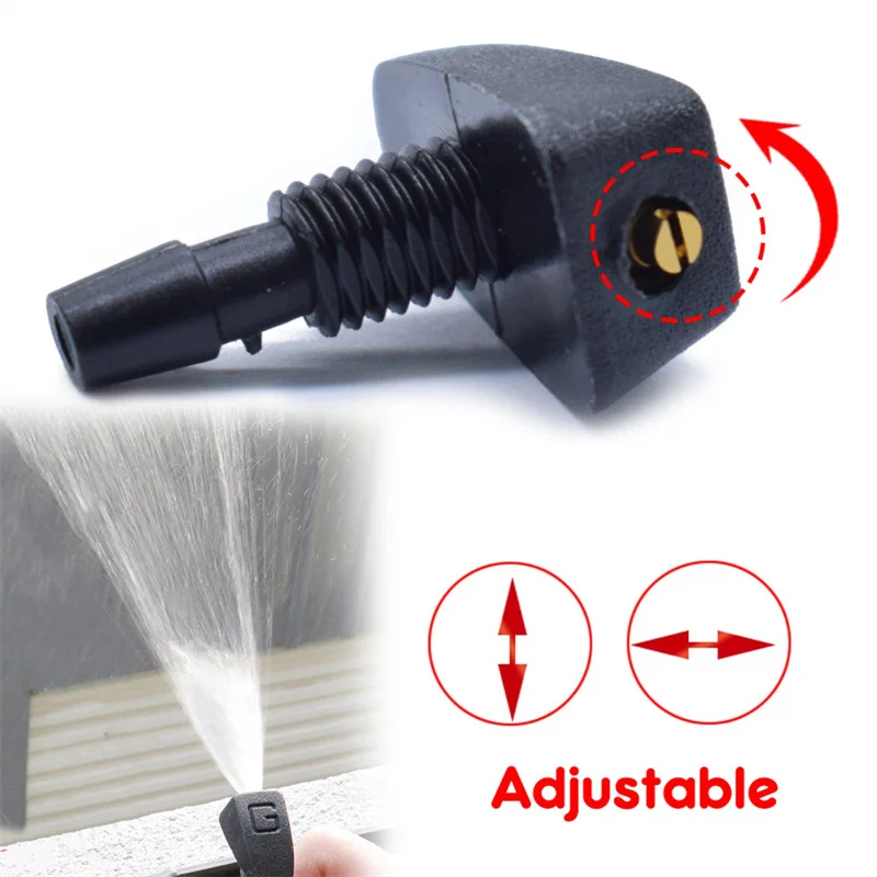 

2Pcs Car Universal Front Windshield Wiper Nozzle Jet Sprayer Kits Sprinkler Water Fan Spout Cover Washer Outlet Adjustment