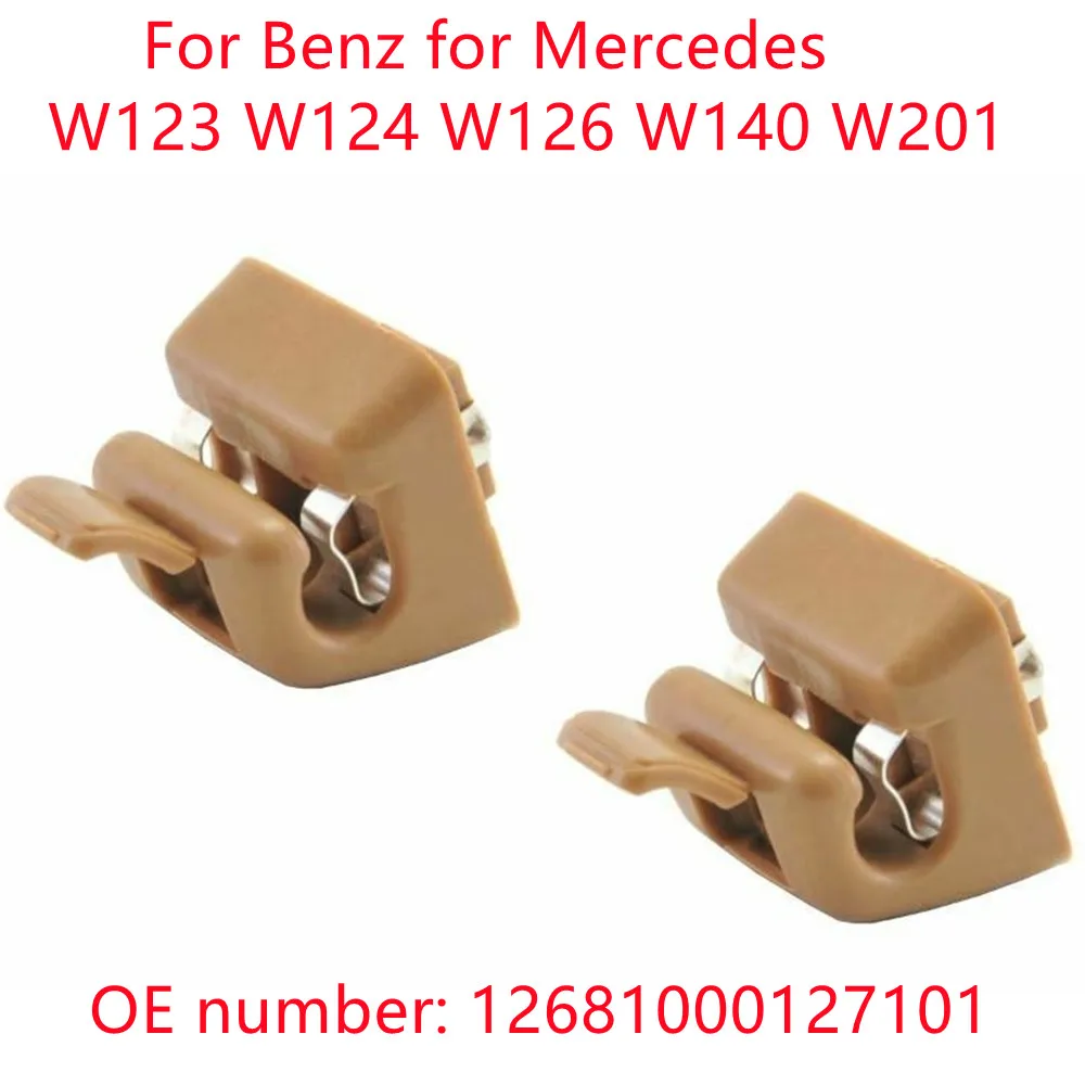 

Зажимы для солнцезащитного козырька для Benz, зажимы для Mercedes W123, W124, W126, W140, W201, бежевые автомобильные зажимы для солнцезащитного козырька, 2 шт.