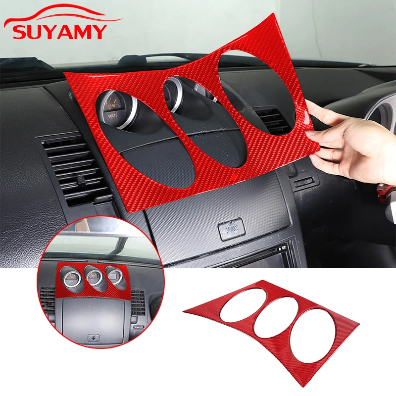 

Soft Carbon Fiber Central Control Clock Dashboard Panel Trim Sticker For Nissan 350Z Z33 2003-2008 Car Accessories