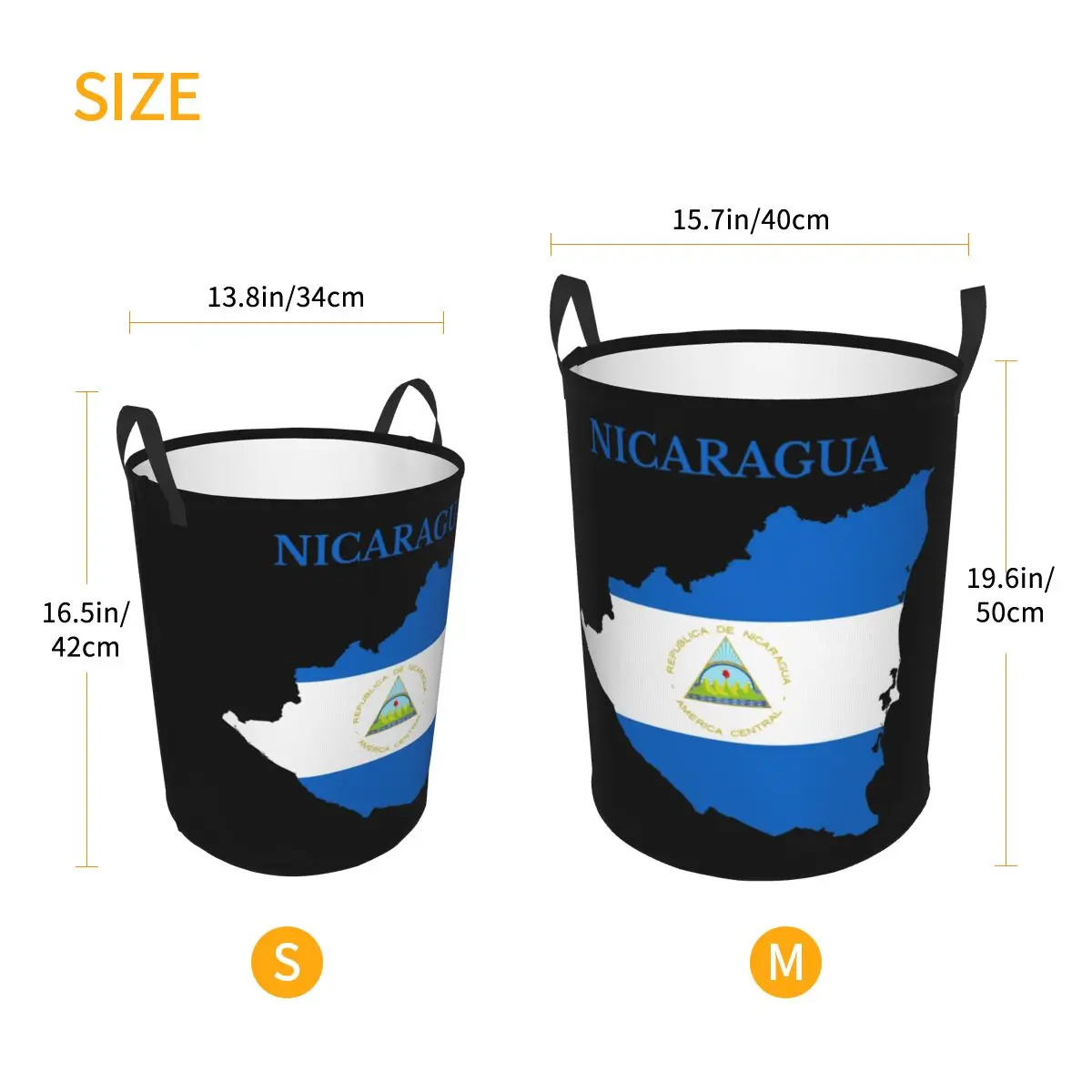 Складная корзина для белья с рисунком карты Никарагуа патриотическая одежды