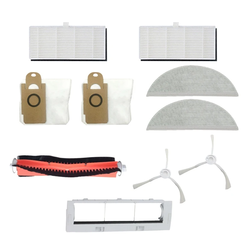 

10Pcs For Xiaomi Lydsto R1 Vacuum Cleaner Replacement Kit Main Side Brush Dust Bag Filter Mop Cloth Main Brush Cover