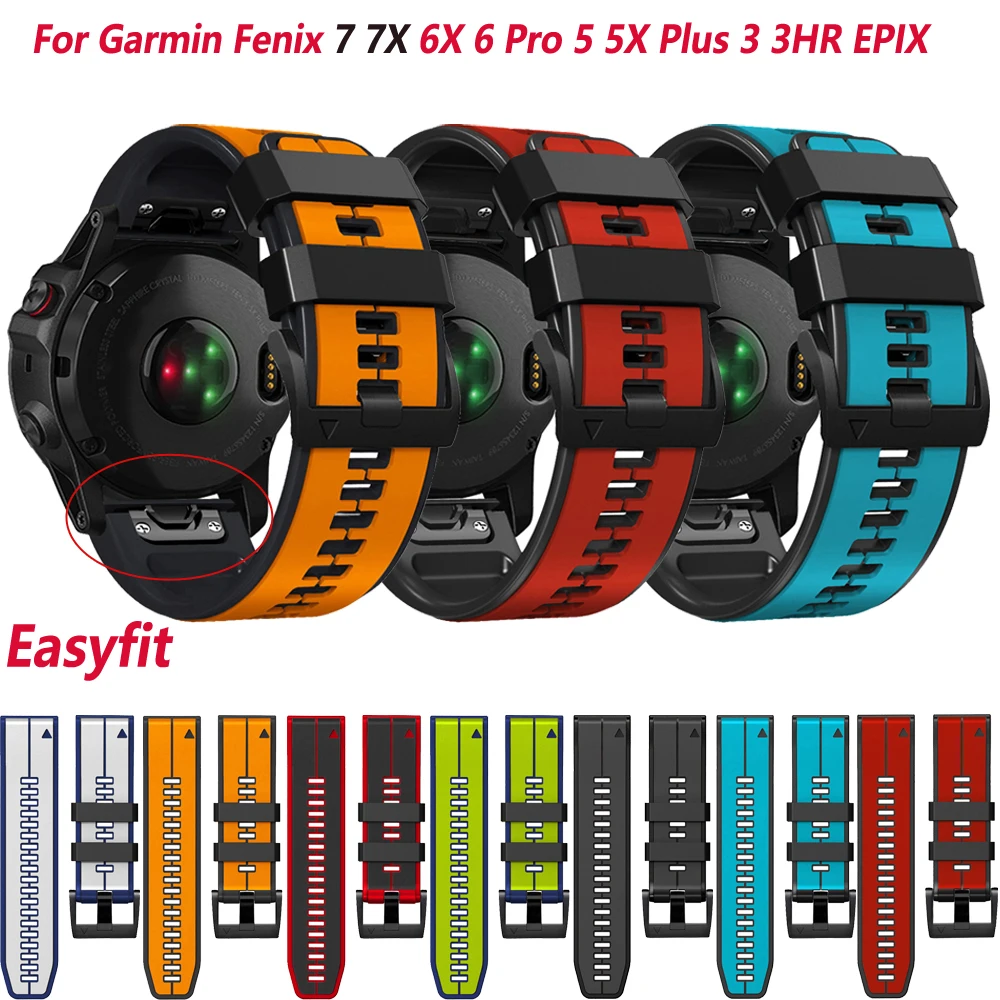 

26 22MM Silicone Watch Band Bracelet Strap For Garmin Fenix 5 5X 6 6X Pro 7 7X Mk1 Mk2/Enduro Smart Watchband Quickfit WristBelt