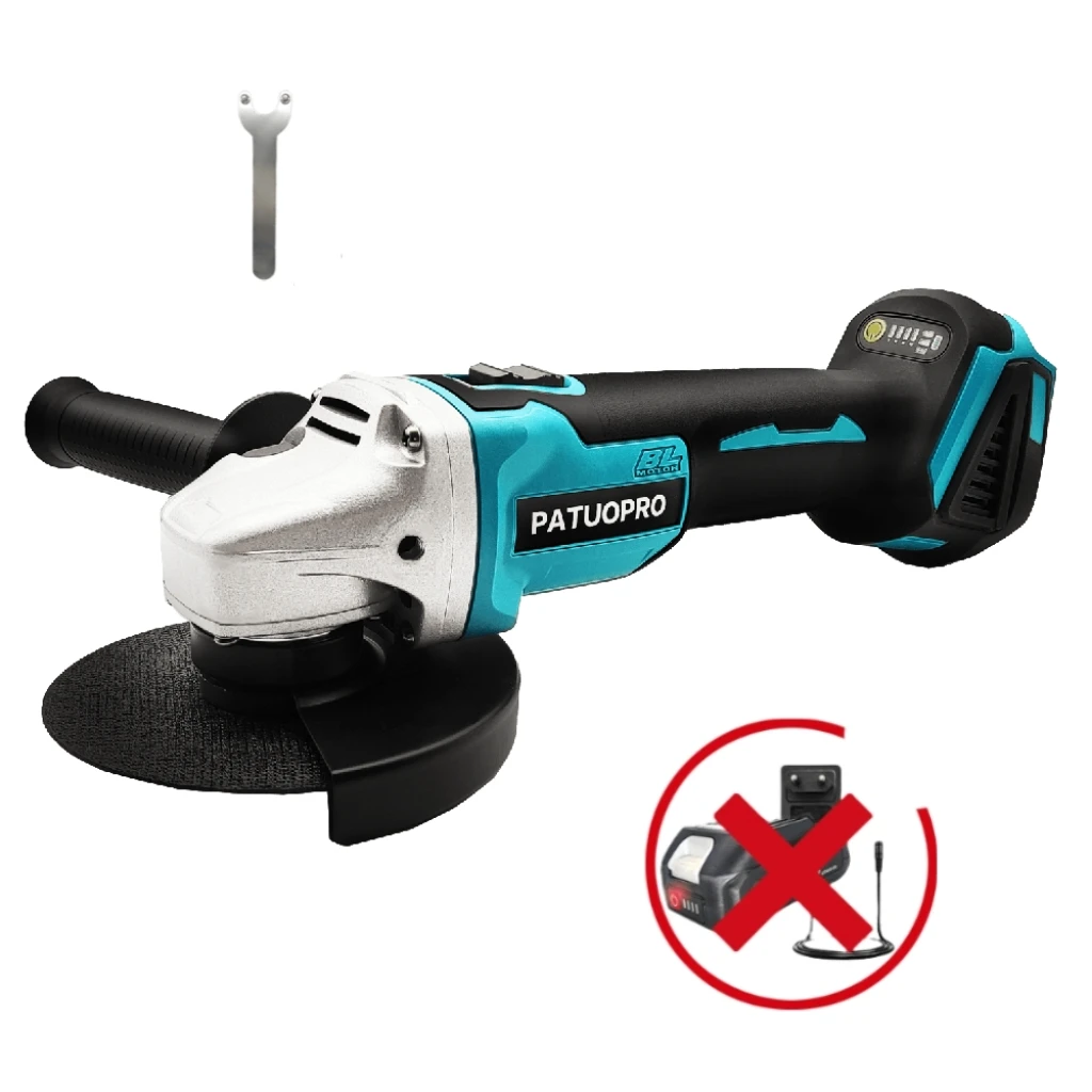 PATUOPRO Бесщеточная угловая шлифовальная машина 125 мм для аккумулятора Makita 18 В