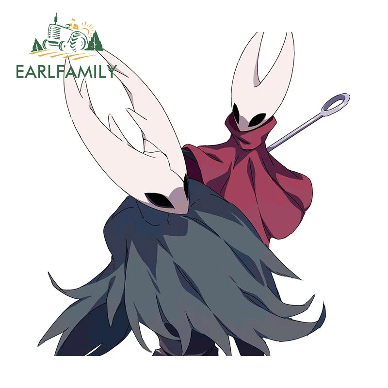 EARLFAMILY 13cm x 12.6cm for Hollow Knight Funny Car Stickers Creative Anime Decal Occlusion Scratch Helmet Car Accessories