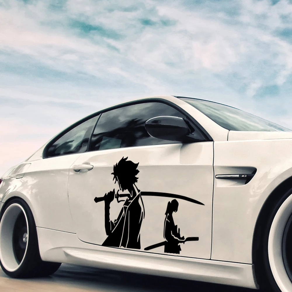 

Cartoon Samurai Champloo Anime Car Sticker Auto Side Body Bumper Windshiel Hood Manga Sword Weapon Vehicle Decal Vinyl