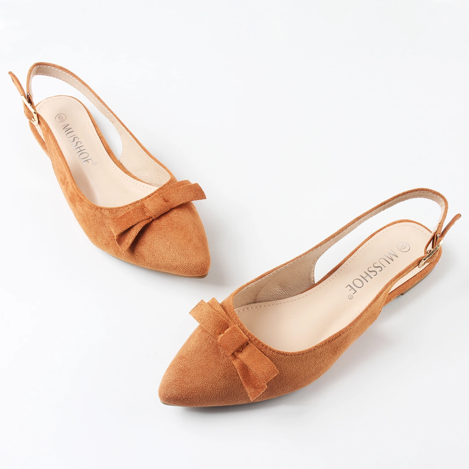Flats Shoes Women Slingback Pointed Toe Comfort Womens Flats with Bow