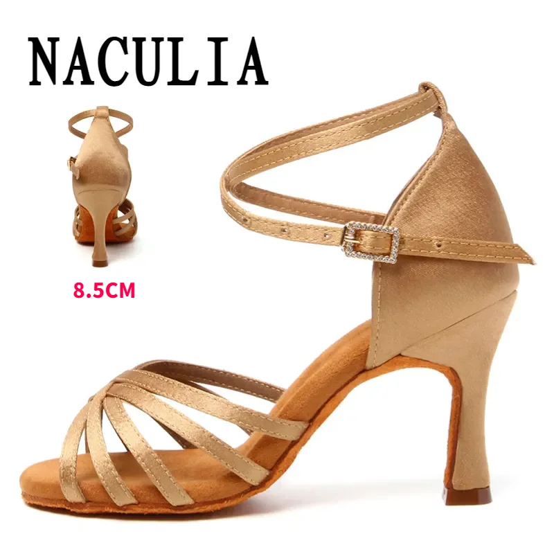 New Latin Modern Dance Shoes Ladies Tango Latin Dance Shoes Women High Heel Salsa Dance Sandals Ballroom Party Training Shoes