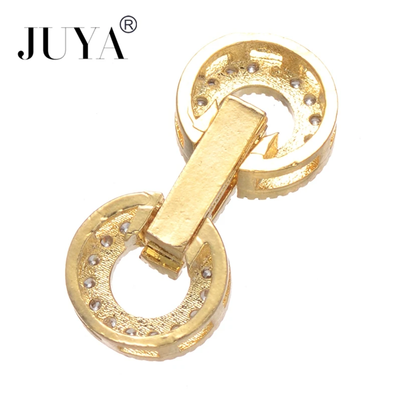 5 Pcs/Lot Fastener Clasps Hooks for DIY Handmade Jewelry Findings Cubic Zirconia Charm Connectors for Bracelet Making Components