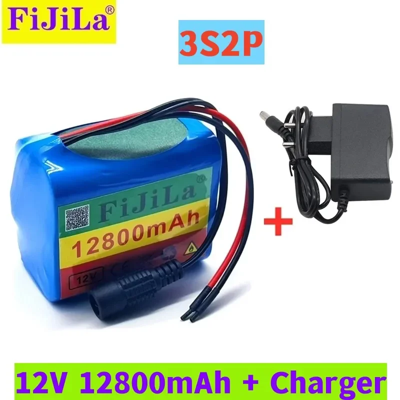 

Free Shipping3S2P 12V 12800mah Battery 18650 Li-Ion 12.8 Ah Batteries With BMS Lithium Battery Packs Protection Board Charger