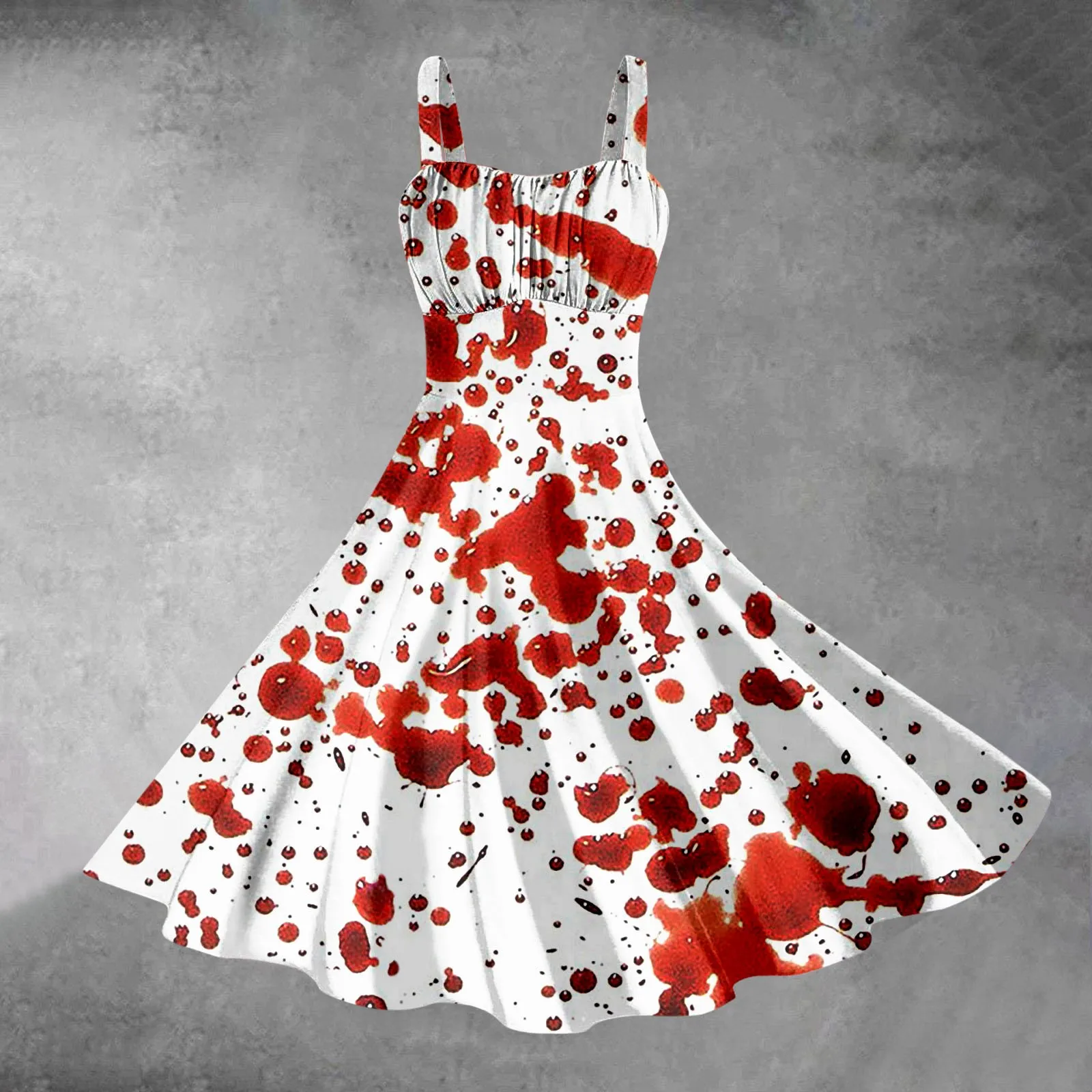 Женское платье-туника без рукавов коктейльное платье с кровавым принтом