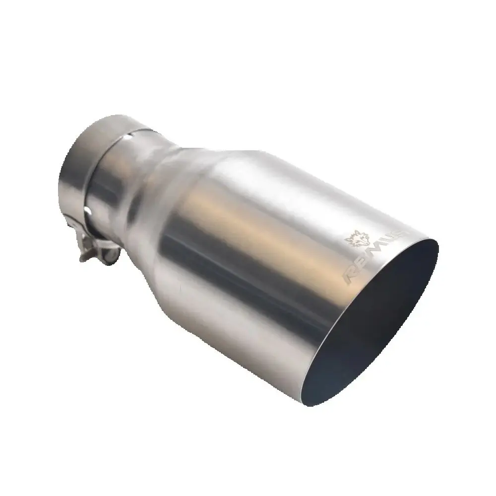 

RE Выхлопная насадка из нержавеющей стали 304, серебристая матовая однотрубная автомобильная выхлопная насадка 2,5 дюйма 4,5 дюйма, автомобильная выхлопная насадка