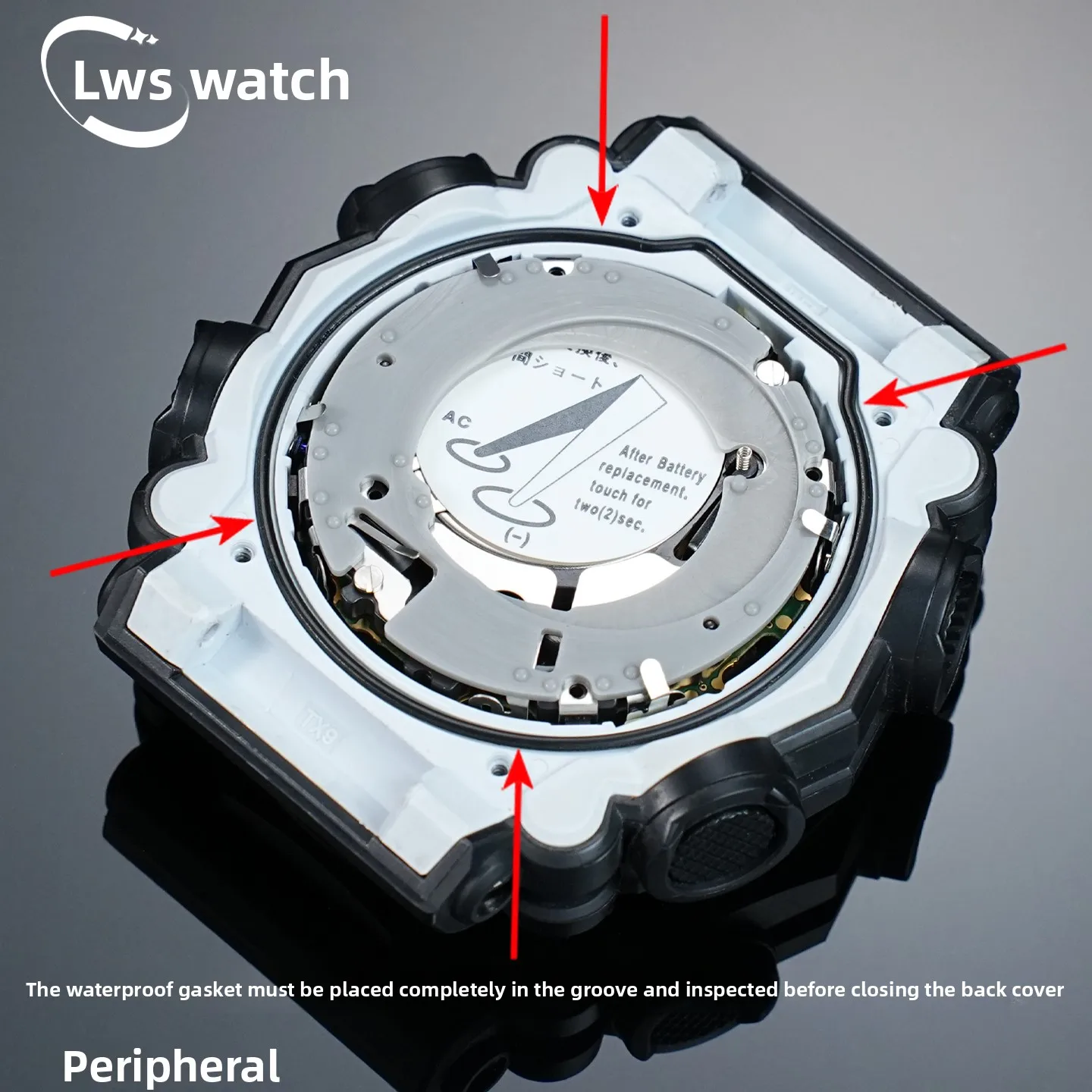 Фото Для часов Casio задняя крышка водонепроницаемое уплотнительное кольцо DW-6900 AQ-230 AQ-800 LQ-139 LQ-142 GWG-100 MW-59 GAS-100 прокладка пылезащитного кольца №5