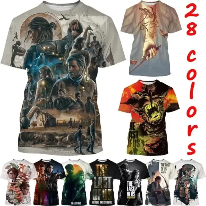 

The Last of Us 3D Printing Men's and Women's Fashion T-shirt Horror Mutant Zombie Print Round Neck Short-sleeved Casual Top