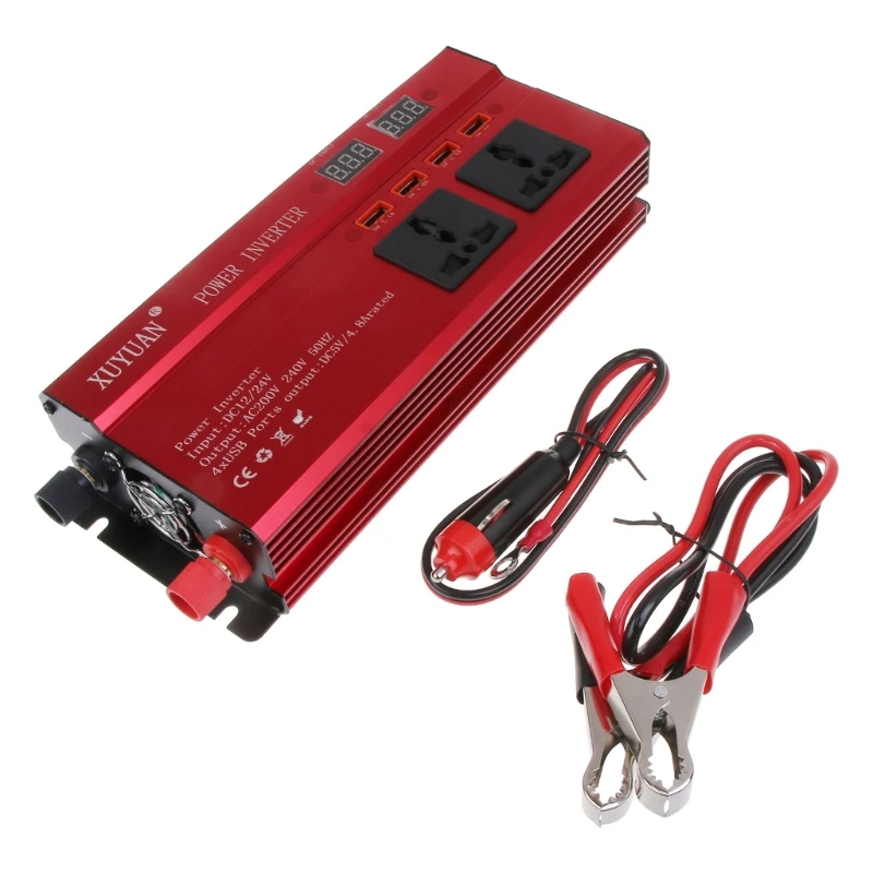 

4000 Вт Инвертор солнечной энергии Синусоидальная волна LED 4 USB DC12 к AC110V/220V преобразователь