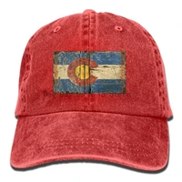 vintage colorado flag unisex adjustable baseball caps denim hats cowboy sport outdoor