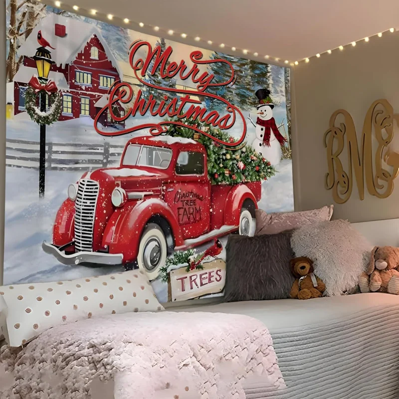 Рождественский гобеленРождественское treevintage украшение для дома спальни