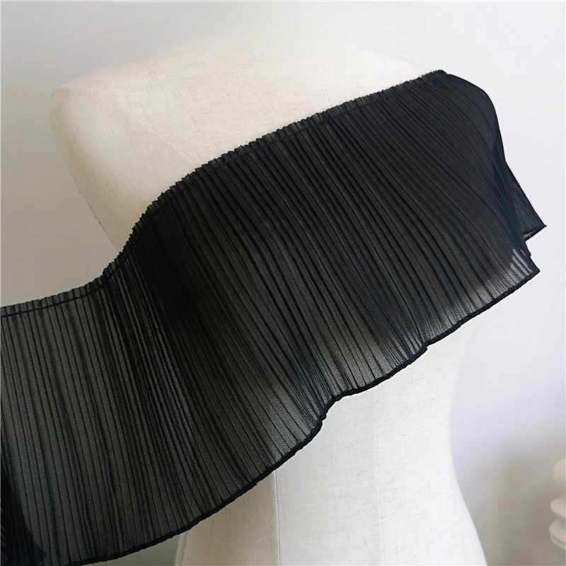 Шифоновая плиссированная кружевная отделка лента для шитья одежды своими руками