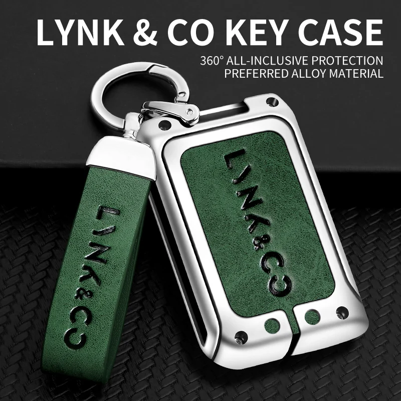 

Car Key Holder Cover Case For Lynk & Co 02 Hatchback 01 06 09 03 03+ Type Keychain Aluminum Alloy Leather Auto Accessories