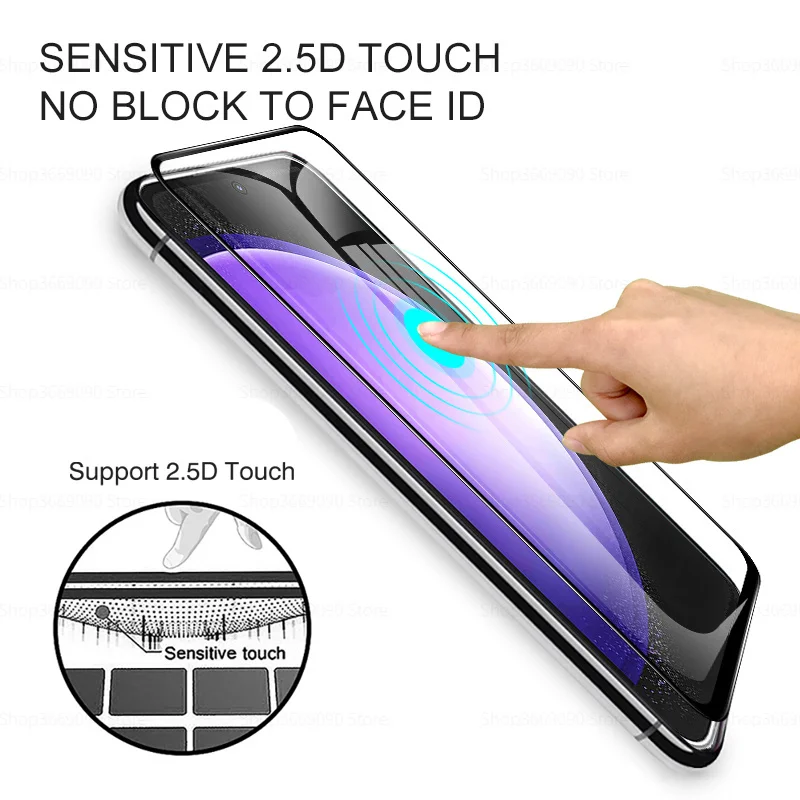 3 шт. защитная пленка с полным покрытием Galaxy S23 черный край для Samsung S21 FE S23FE 5G