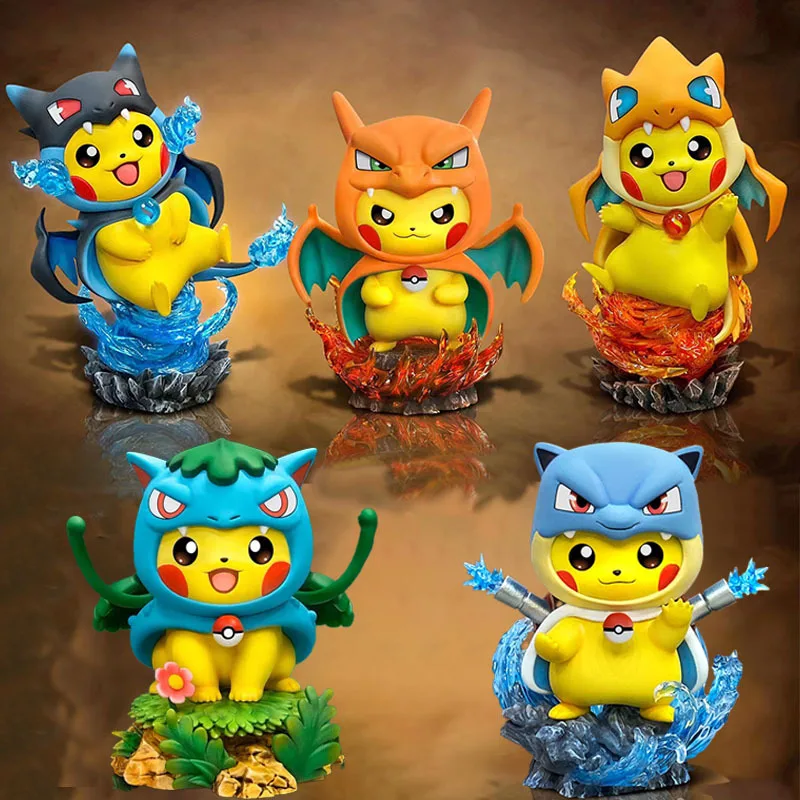 

Anime Pokemon Figure Pikachu Gengar Charizard Gk Figures Kawaii PVC Figurine Cute Statue Model Doll Car Ornament Toy Gift