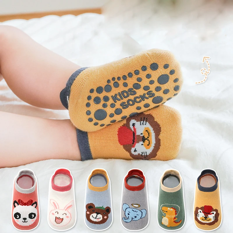 

0-3Y Cartoon Baby Ankle Socks Anti Slip Non Skids Cotton Toddler Kids Low-Cut Boat Socks Infant Newborn Boys Girls Floor Socken