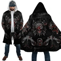 viking tattoo 3d printed hoodie cloak men women winter fleece wind breaker warm cloak 02