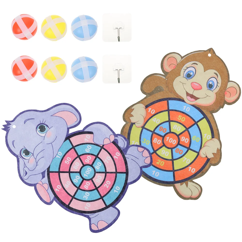 

2 Sets Indoor Playset Children's Sticky Ball Dart Board Games Girl Interactive Kids Toys Sports Plastic