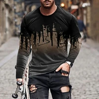 mens long sleeved t shirt spring and summer 3d printing ink splash trend good quality couple long sleeved t shirt 002