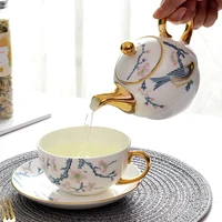 bone china teapot set turkish teaware ceramic cup kettle set coffee mug flower puer oolong kung fu afternoon tea pot