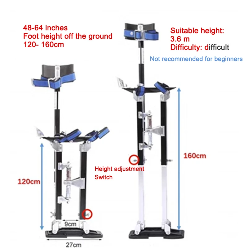 

120-160CM Adjustable Aluminum Alloy Plaster Ladder Multi-functional Plaster Stilt Painting Tools Stage Props Ruby Ladder