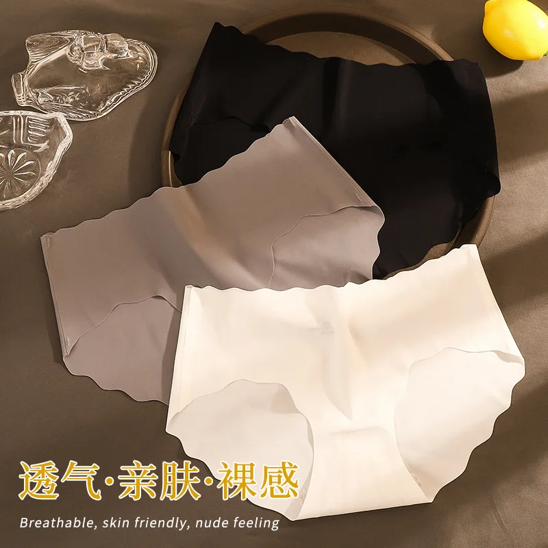 

4pcs Seamless Panties Women Sexy Ice Silk Panties Female Underwear Soft Thin Panty Girl Lingerie Underpants Breathable Briefs